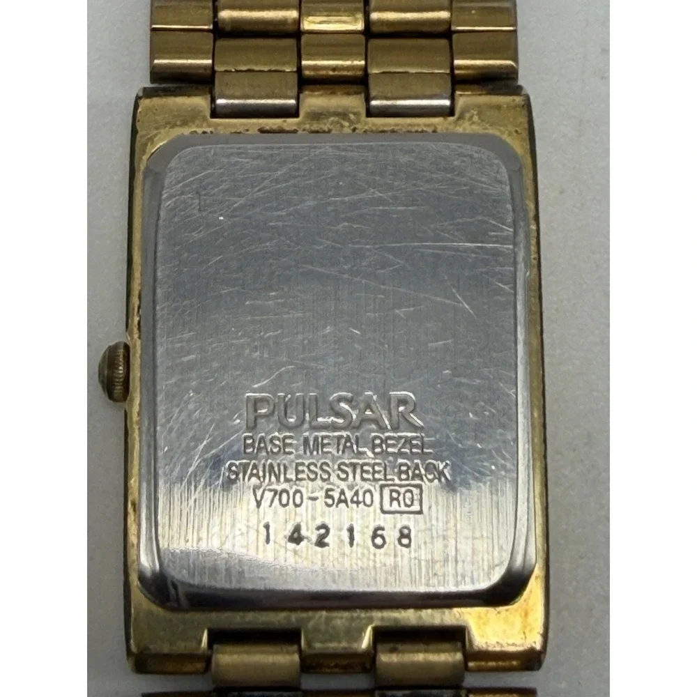 Pulsar V700-5A40 New Battery Mens Tank MOP Watch 23MM 7